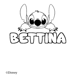 Coloración del nombre BETTINA - decorado Stitch