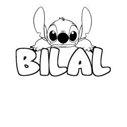 Coloración del nombre BILAL - decorado Stitch