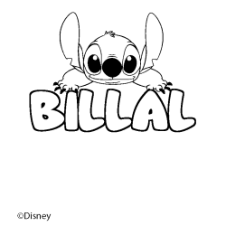 Coloración del nombre BILLAL - decorado Stitch