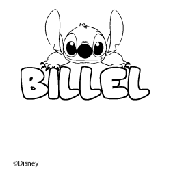 Coloración del nombre BILLEL - decorado Stitch