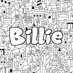 Coloración del nombre Billie - decorado ciudad