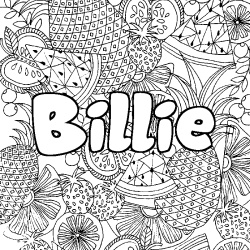 Coloración del nombre Billie - decorado mandala de frutas
