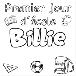 Coloración del nombre Billie - decorado primer día de escuela