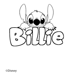 Coloración del nombre Billie - decorado Stitch