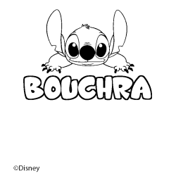 Coloración del nombre BOUCHRA - decorado Stitch