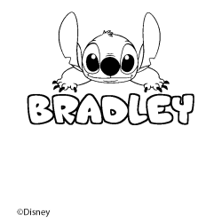 Coloración del nombre BRADLEY - decorado Stitch