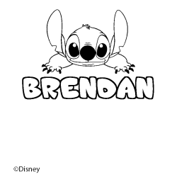 Coloración del nombre BRENDAN - decorado Stitch