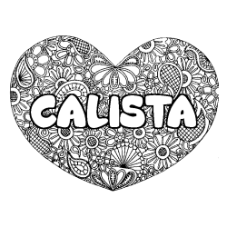 Coloración del nombre CALISTA - decorado mandala de corazón
