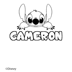Coloración del nombre CAMERON - decorado Stitch