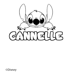 Coloración del nombre CANNELLE - decorado Stitch
