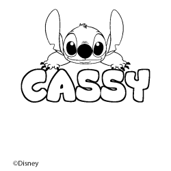 Coloración del nombre CASSY - decorado Stitch