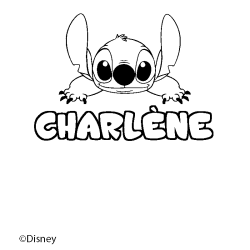 Coloración del nombre CHARLÈNE - decorado Stitch
