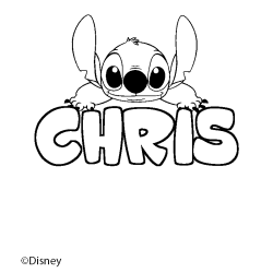 Coloración del nombre CHRIS - decorado Stitch