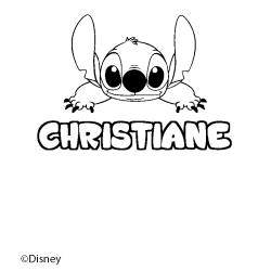 Coloración del nombre CHRISTIANE - decorado Stitch