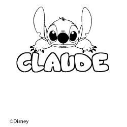 Coloración del nombre CLAUDE - decorado Stitch