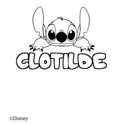Coloración del nombre CLOTILDE - decorado Stitch