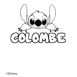 Coloración del nombre COLOMBE - decorado Stitch