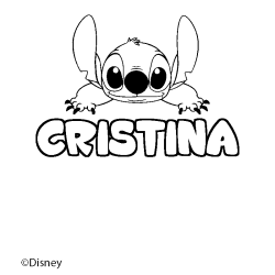 Coloración del nombre CRISTINA - decorado Stitch