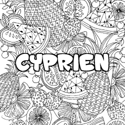 Coloración del nombre CYPRIEN - decorado mandala de frutas
