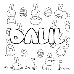 Coloración del nombre DALIL - decorado Pascua
