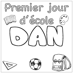 Coloración del nombre DAN - decorado primer día de escuela