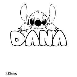 Coloración del nombre DANA - decorado Stitch