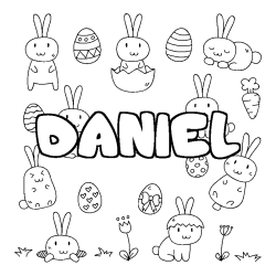 Coloración del nombre DANIEL - decorado Pascua