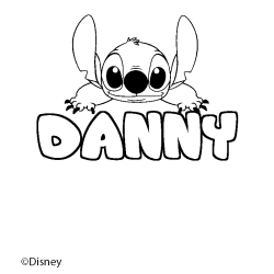 Coloración del nombre DANNY - decorado Stitch
