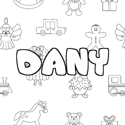 Coloración del nombre DANY - decorado juguetes