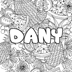 Coloración del nombre DANY - decorado mandala de frutas