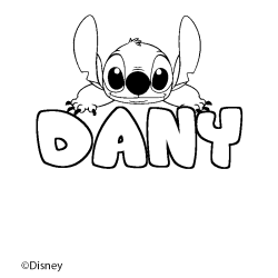 Coloración del nombre DANY - decorado Stitch