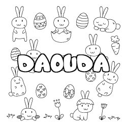 Coloración del nombre DAOUDA - decorado Pascua