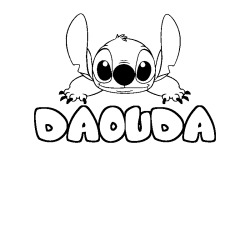 Coloración del nombre DAOUDA - decorado Stitch