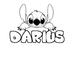 Coloración del nombre DARIUS - decorado Stitch