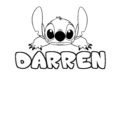 Coloración del nombre DARREN - decorado Stitch
