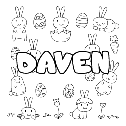Coloración del nombre DAVEN - decorado Pascua