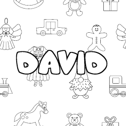 Coloración del nombre DAVID - decorado juguetes