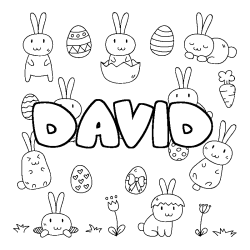 Coloración del nombre DAVID - decorado Pascua