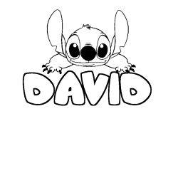 Coloración del nombre DAVID - decorado Stitch