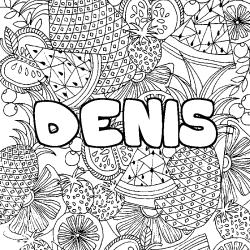Coloración del nombre DENIS - decorado mandala de frutas