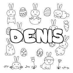Coloración del nombre DENIS - decorado Pascua