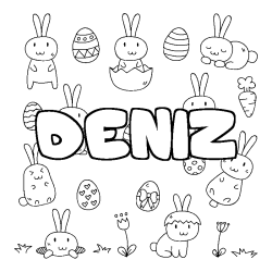 Coloración del nombre DENIZ - decorado Pascua