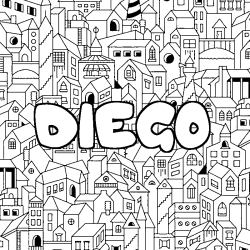 Coloración del nombre DIEGO - decorado ciudad
