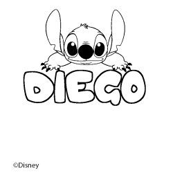 Coloración del nombre DIEGO - decorado Stitch