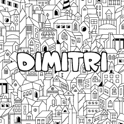 Coloración del nombre DIMITRI - decorado ciudad