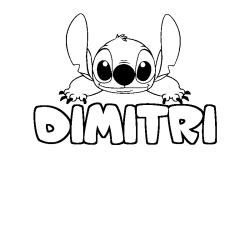 Coloración del nombre DIMITRI - decorado Stitch