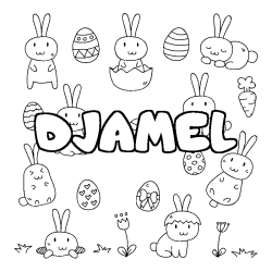 Coloración del nombre DJAMEL - decorado Pascua