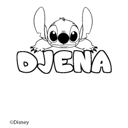 Coloración del nombre DJENA - decorado Stitch