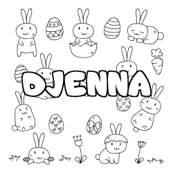 Coloración del nombre DJENNA - decorado Pascua