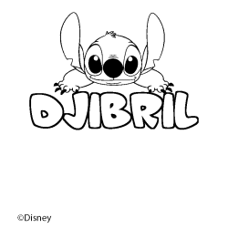Coloración del nombre DJIBRIL - decorado Stitch